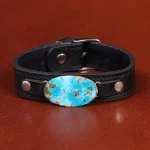 دستبند چرم فیروزه مردانه کد 31575