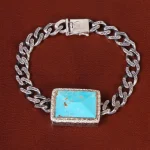 دستبند فیروزه مردانه کد 31548