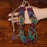 گردنبند چند رج زمرد و یاقوت کد 31100