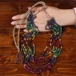 گردنبند چند رج زمرد و یاقوت کد 31101