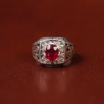 انگشتر یاقوت سرخ مردانه کد 31275