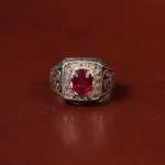 انگشتر یاقوت سرخ مردانه کد 31276