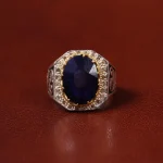 انگشتر یاقوت کبود مردانه کد 31298