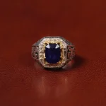 انگشتر یاقوت کبود مردانه کد 31301