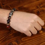 دستبند مهره عقیق مردانه کد 31414