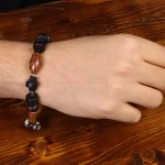 دستبند مهره عقیق مردانه کد 31415