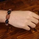 دستبند مهره عقیق مردانه کد 31416