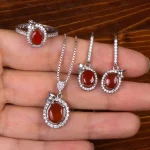 نیم ست عقیق زنانه کد 31420