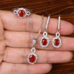 نیم ست عقیق زنانه کد 31422