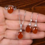 نیم ست عقیق زنانه کد 31423