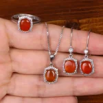 نیم ست عقیق زنانه کد 31424