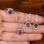 نیم ست یاقوت سرخ زنانه کد 31426