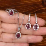 نیم ست یاقوت سرخ زنانه کد 31427