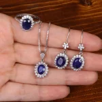 نیم ست یاقوت کبود زنانه کد 31435