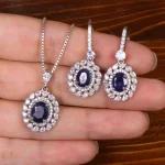 نیم ست یاقوت کبود زنانه کد 31436