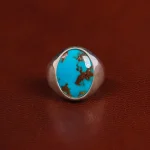 انگشتر فیروزه شجری مردانه کد 31440