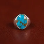 انگشتر فیروزه شجری مردانه کد 31444