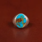 انگشتر فیروزه شجری مردانه کد 31446