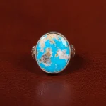 انگشتر فیروزه شجری مردانه کد 31448