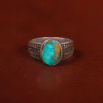 انگشتر فیروزه شجری مردانه کد 31452