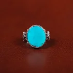 انگشتر فیروزه عجمی مردانه کد 31456
