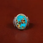 انگشتر فیروزه شجری مردانه کد 31462