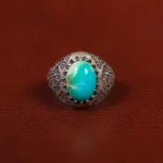 انگشتر فیروزه شجری مردانه کد 31474