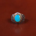 انگشتر فیروزه شجری مردانه کد 31489