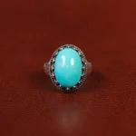 انگشتر فیروزه عجمی مردانه کد 31490