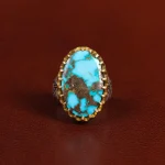 انگشتر فیروزه شجری مردانه کد 31497