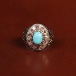 انگشتر فیروزه عجمی مردانه کد 31542