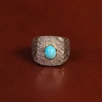 انگشتر فیروزه عجمی مردانه کد 31545