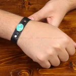 دستبند چرم فیروزه مردانه کد 31573