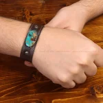 دستبند چرم فیروزه مردانه کد 31576