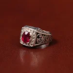 انگشتر یاقوت سرخ مردانه کد 31276