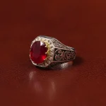 انگشتر یاقوت سرخ مردانه کد 31283