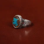 انگشتر فیروزه شجری مردانه کد 31450