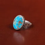 انگشتر فیروزه شجری مردانه کد 31488