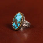 انگشتر فیروزه شجری مردانه کد 31497