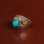 انگشتر فیروزه شجری مردانه کد 31507