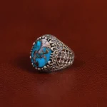 انگشتر فیروزه شجری مردانه کد 31526