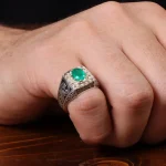 انگشتر زمرد مردانه کد 31261