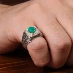 انگشتر زمرد مردانه کد 31264
