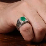 انگشتر زمرد مردانه کد 31266