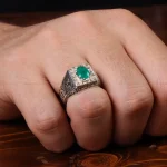 انگشتر زمرد مردانه کد 31267