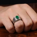 انگشتر زمرد مردانه کد 31268