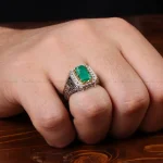 انگشتر زمرد مردانه کد 31269