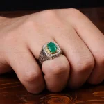 انگشتر زمرد مردانه کد 31270