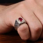 انگشتر یاقوت سرخ مردانه کد 31274