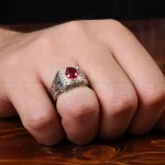 انگشتر یاقوت سرخ مردانه کد 31275